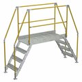Vestil 4 Step Galvanized Steel Cross-Over Ladder 103"x82.15" 500lb Capacity COL-4-36-44-HDG